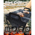 Foldable Stainless Steel Groove Grill & Portable Fire Pit