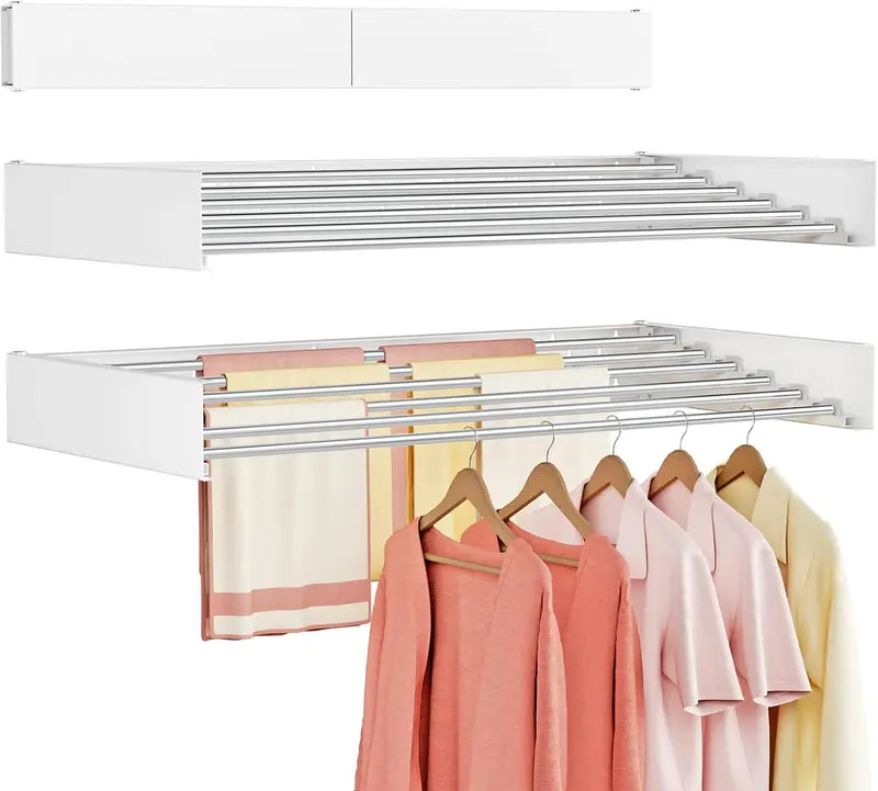 Wall-Mounted Foldable Indoor Drying Rack: Space-Saving & Invisible Design