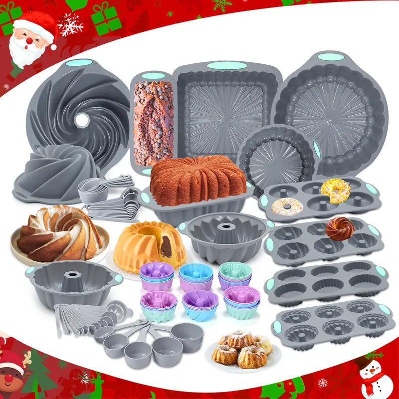 46/25-Piece Silicone Baking Pan Set: Non-Stick Essentials for Every Baker