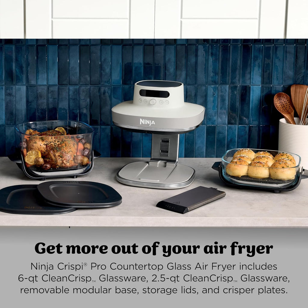 6-in-1 Glass Air Fryer | 6qt & 2.5qt Glass Containers with Lids | Non-Toxic & Multi-Use