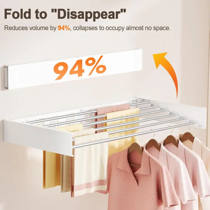 Wall-Mounted Foldable Indoor Drying Rack: Space-Saving & Invisible Design