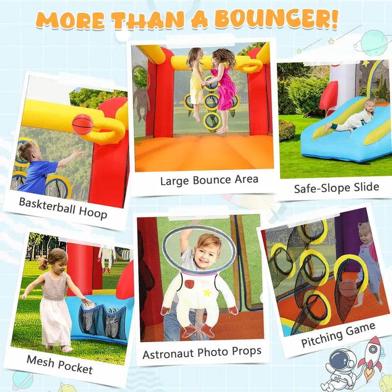 Astronaut Themed DIY Inflatable Bounce House – Perfect for Kids 3-8!
