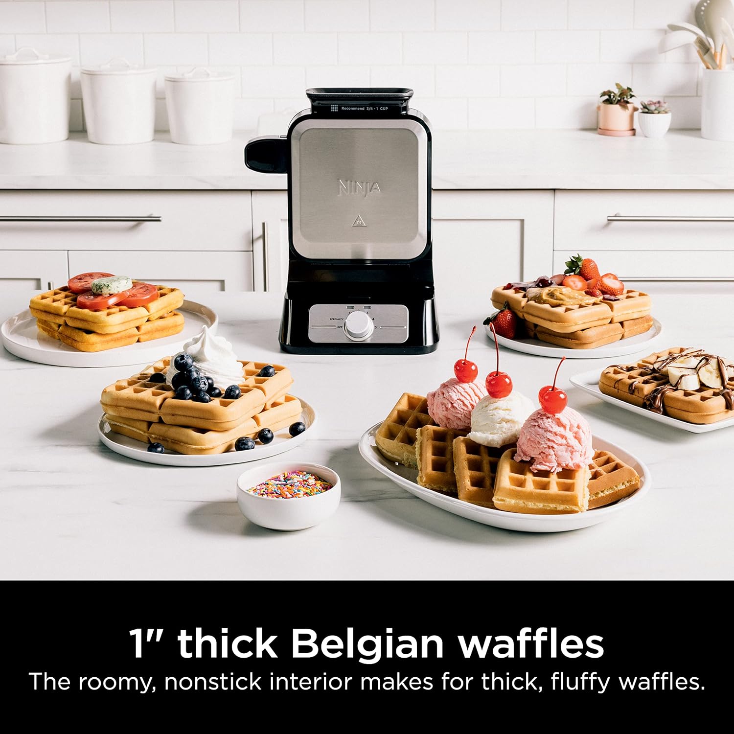 ✨ Elevate Your Breakfast Game | Vertical Waffle Maker for Perfect Belgian Waffles Every Time 🧇