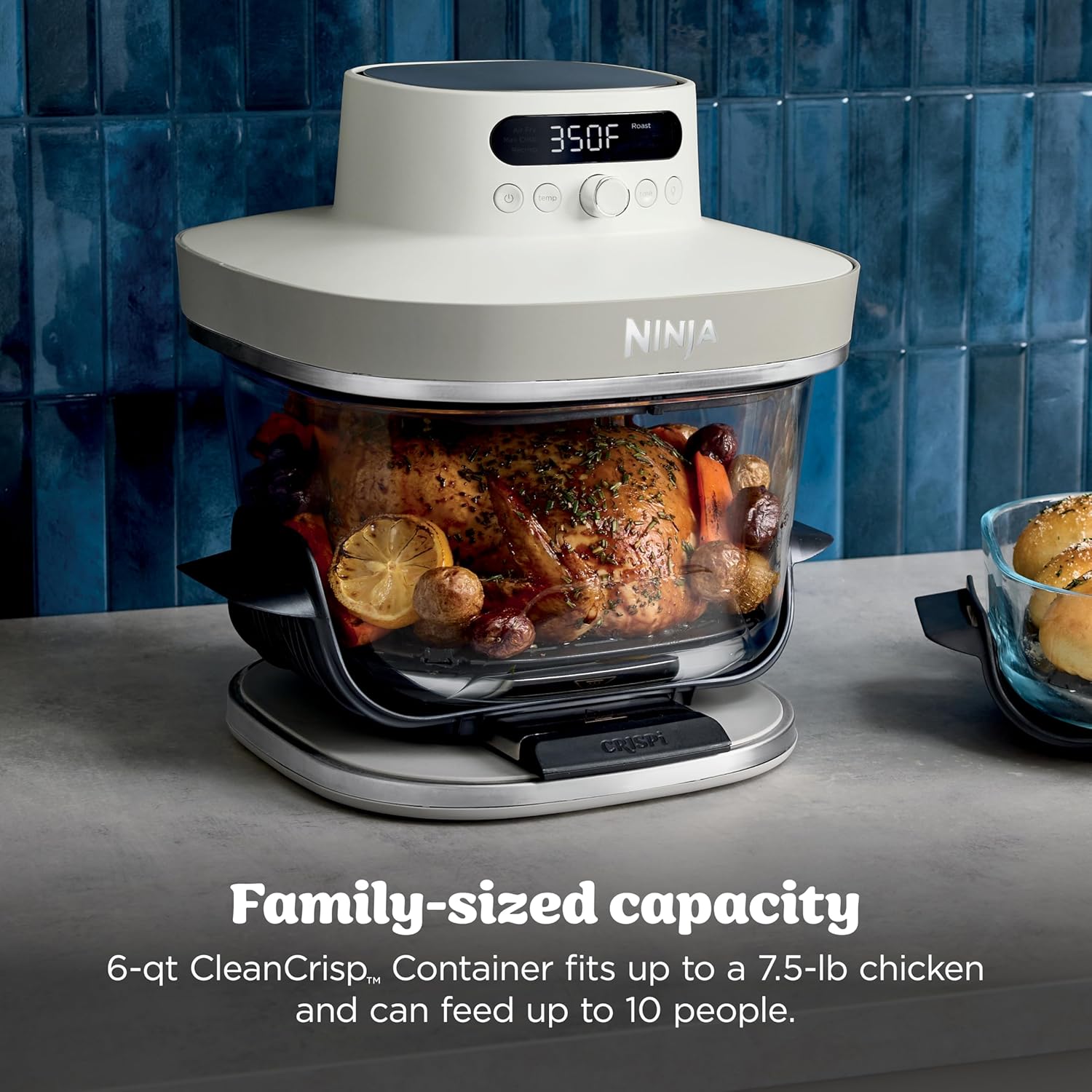 6-in-1 Glass Air Fryer | 6qt & 2.5qt Glass Containers with Lids | Non-Toxic & Multi-Use