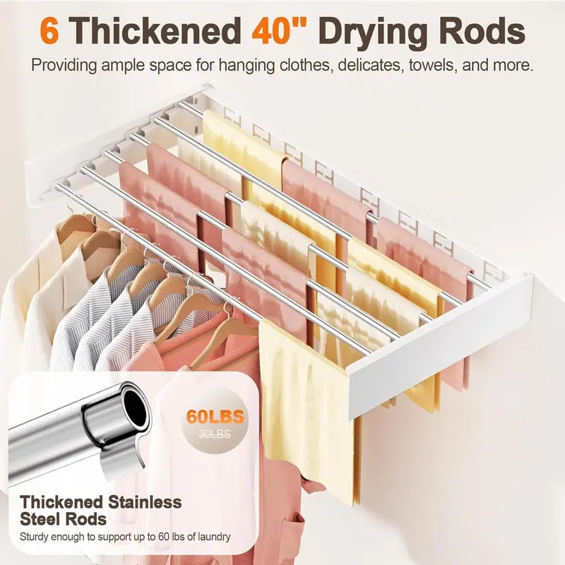 Wall-Mounted Foldable Indoor Drying Rack: Space-Saving & Invisible Design