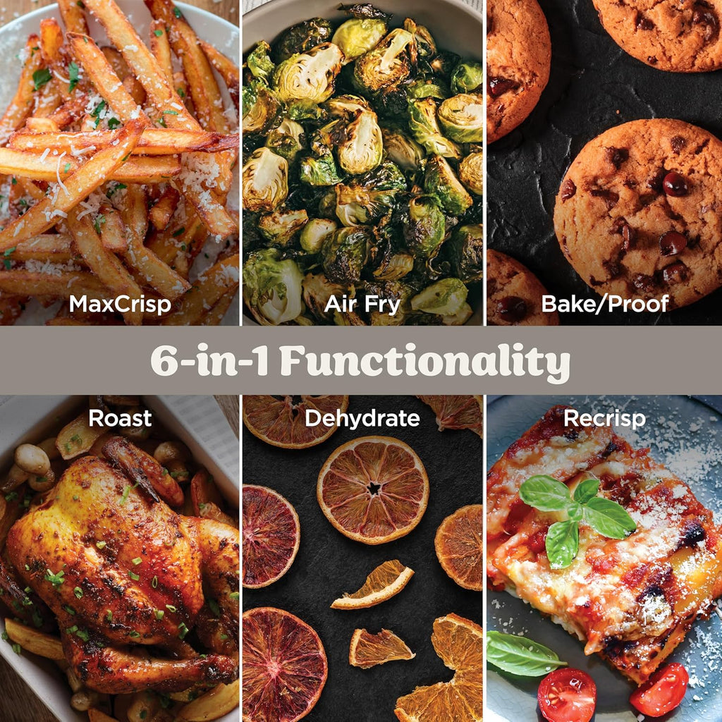 6-in-1 Glass Air Fryer | 6qt & 2.5qt Glass Containers with Lids | Non-Toxic & Multi-Use