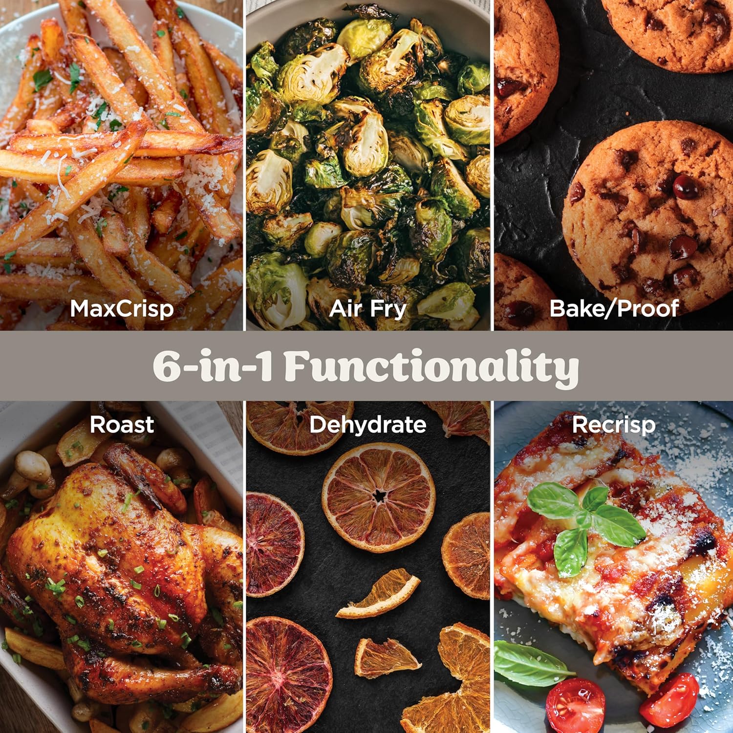 6-in-1 Glass Air Fryer | 6qt & 2.5qt Glass Containers with Lids | Non-Toxic & Multi-Use