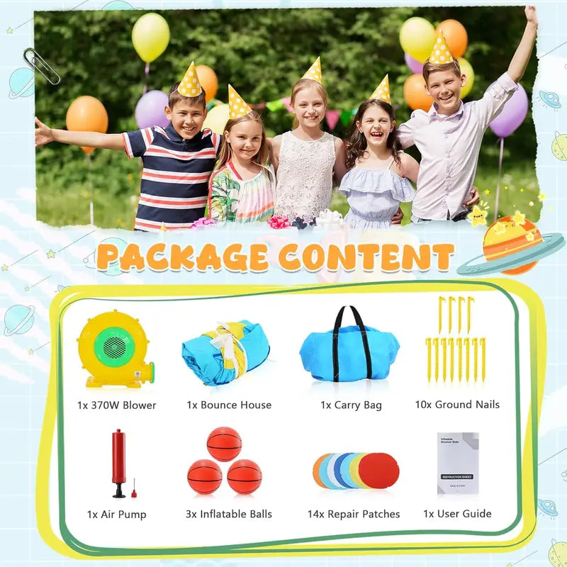 Astronaut Themed DIY Inflatable Bounce House – Perfect for Kids 3-8!