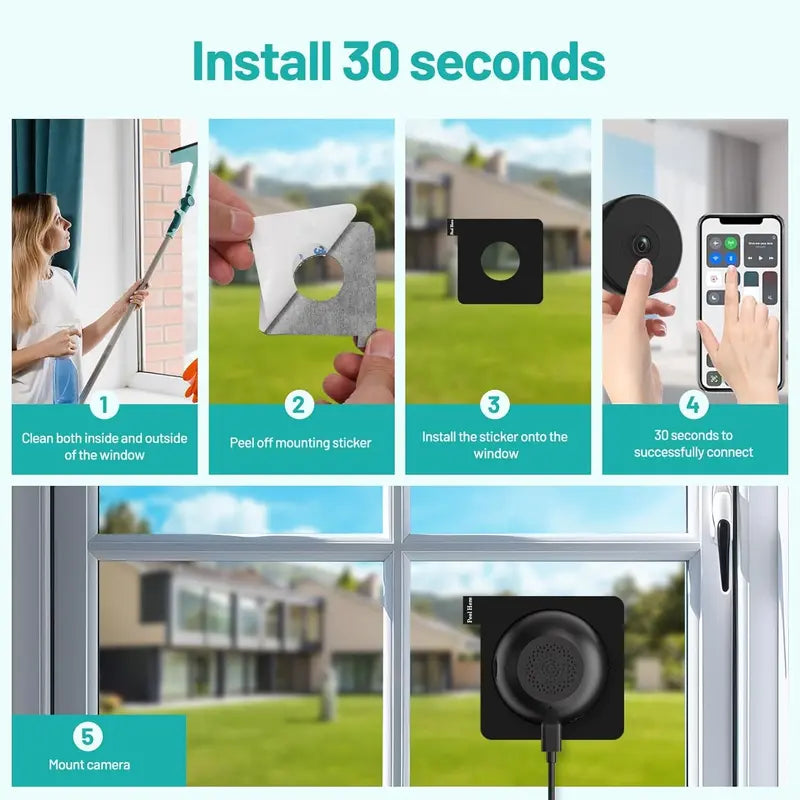 Magnetic Wireless Window Security Camera: 2K Protection You Can Trust