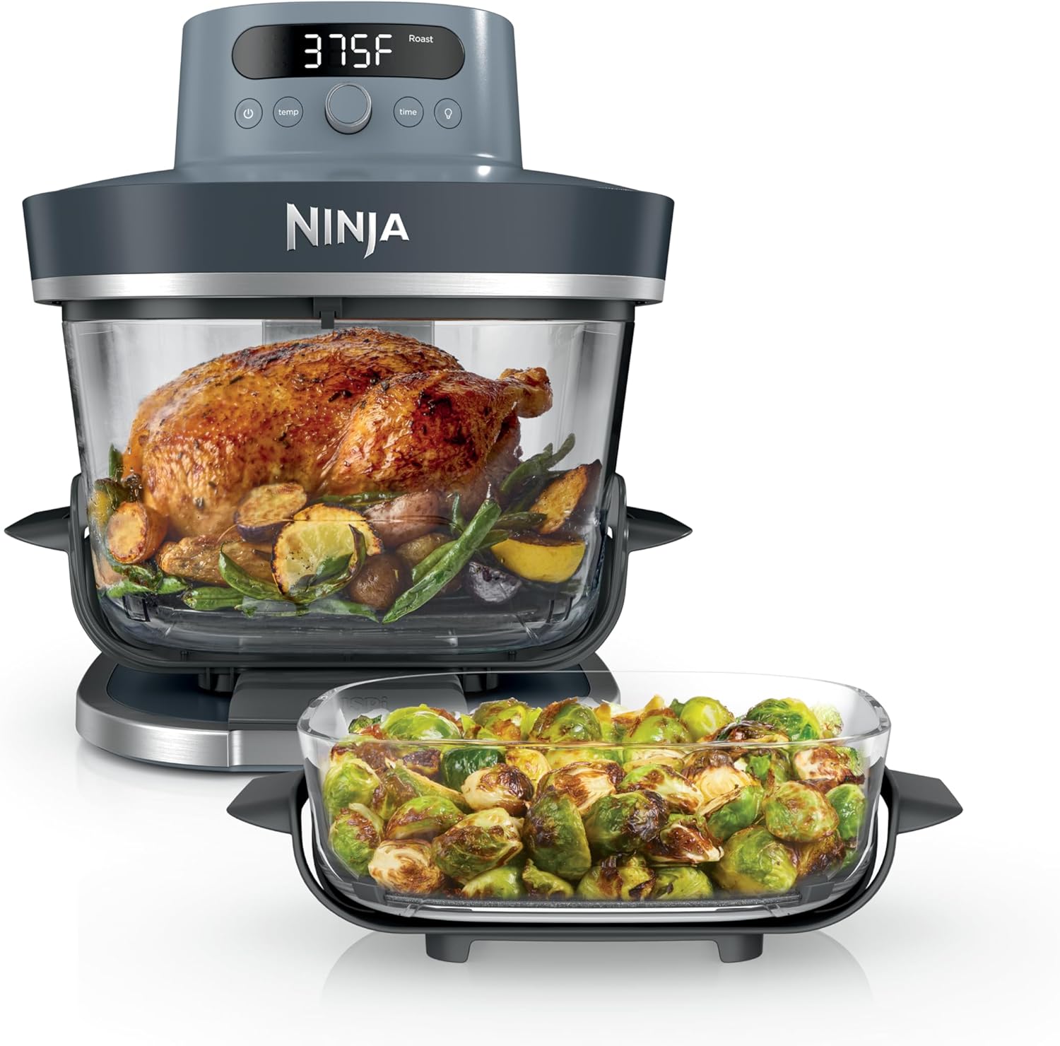 6-in-1 Glass Air Fryer | 6qt & 2.5qt Glass Containers with Lids | Non-Toxic & Multi-Use