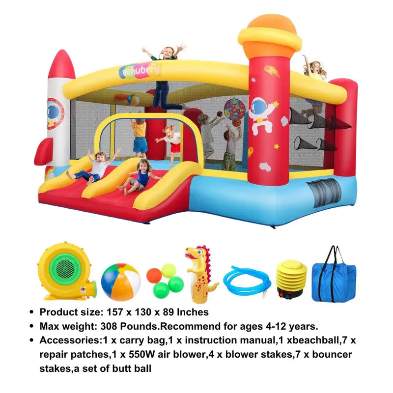 Astronaut Themed DIY Inflatable Bounce House – Perfect for Kids 3-8!